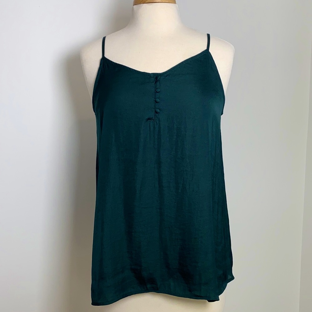 Forest green Women’s strap tank silk size M